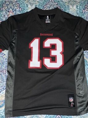 NFL Buccaneers Black Jersey with Red and White #13